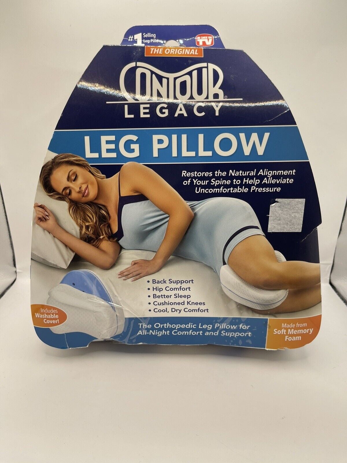 Orthopedic Leg Foam Pillow Reduce Pressure on Lower Back & Knees