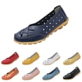 thumbnail image 1 of Orthopedic Loafers in Breathable Leather,Womens Casual Soft Sole Hollow Slip on Walking Shoes,Closed Toe Flat Boat Shoes, 36, 1 of 5