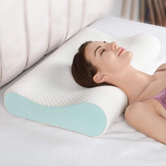 Orthopedic Memory Foam Cooling Gel Pillow For Sleeping, White, Size - Standard | For Neck & Back, Side Sleeping Bed Pillow, Comfortable Pillow, Adjustable Pillow - Pack Of 1