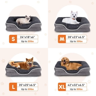 Orthopedic Memory Foam Dog Bed with Washable Cover & Waterproof Liner, Grey XL