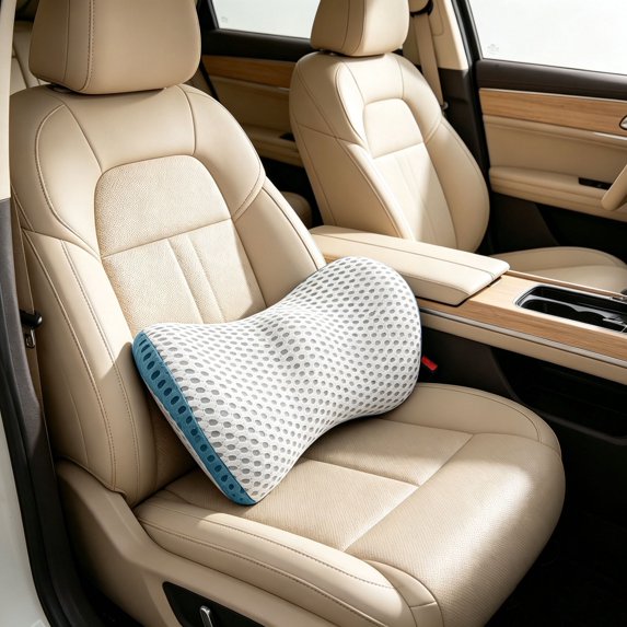 Orthopedic Memory Foam Lumbar Support Pillow Ergonomic Back Cushion 12.6"x9.4"x5.1" Removable Washable Cotton Cover Pressure Relief for Office Chair Car Seat Home Use
