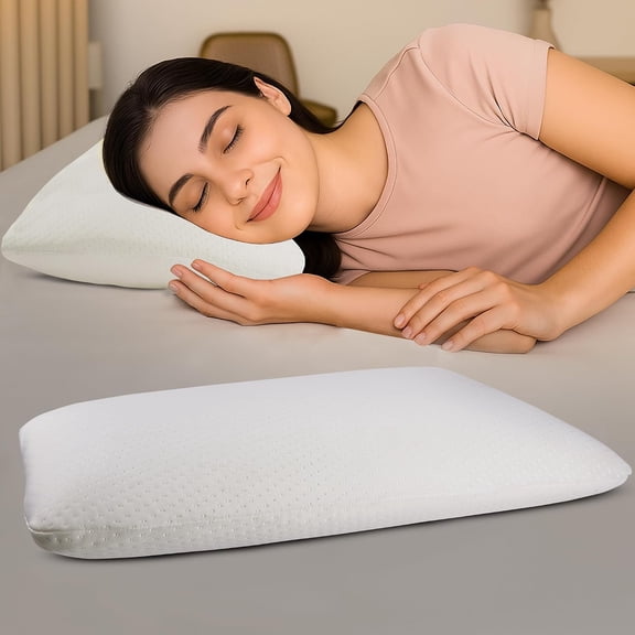 Orthopedic Memory Foam Pillow For Neck Pain Relief, White - 25 X 16 X 4 Inch | Shoulder Pain Relief | Ideal For Comfortable Sleep, Ergonomic Support | Removable Zippered Jacquard Cover
