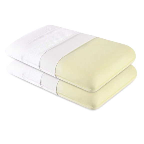 Orthopedic Memory Foam Pillow, White, King Size - 24 L X 15 W X 5 H Inches | Neck & Back Support Bed Pillow For Sleeping | Versatile & Multipurpose Pillows, Adjustable Pillow - Pack Of 2