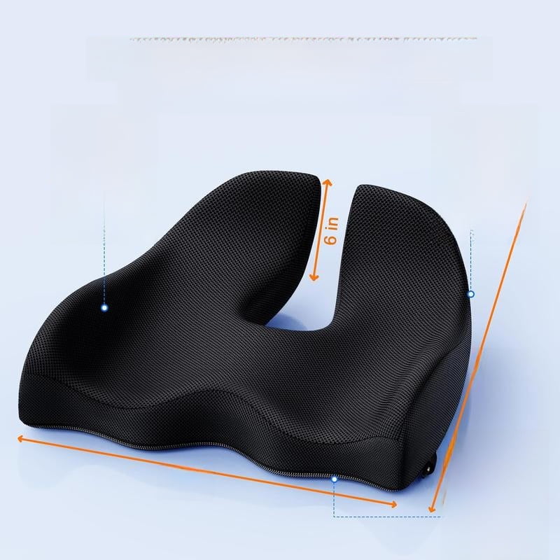 Ryoko Extra Large Memory Foam Seat Cushion - Pressure Relief For Office Chairs, Car Seats & Wheelchairs