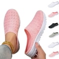 thumbnail image 1 of Orthopedic Mule Clogs for Women Summer Mesh Breathable Slip On Knitted Mule Sneakers with Arch Support Closed Round Toe Backless Flats Slippers Comfortable Walking Beach Slippers Sandals,Pink,39, 1 of 10