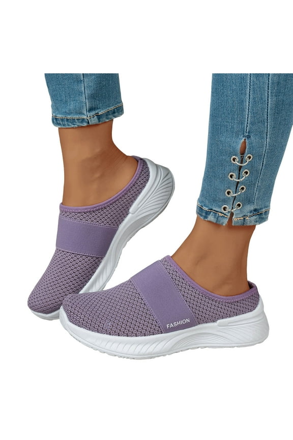 Orthopedic Mules for Women Shoes 2025 Arch Support Slip on Sneakers Comfortable Walking Flats Shoes