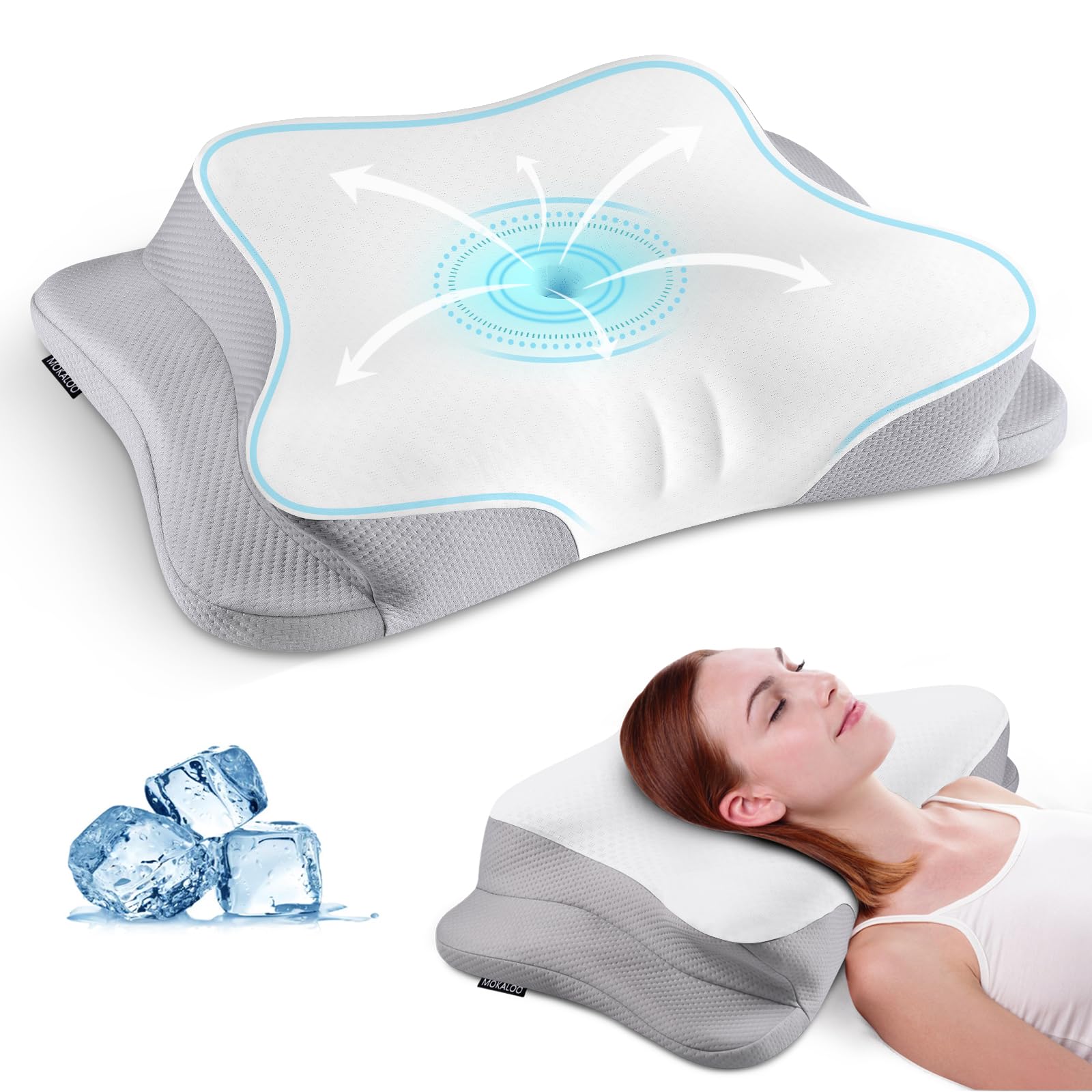TILIBEIKA Memory Foam Contour Neck Pillow - Ergonomic Cervical Support For Back & Side Sleepers, Medium Firm