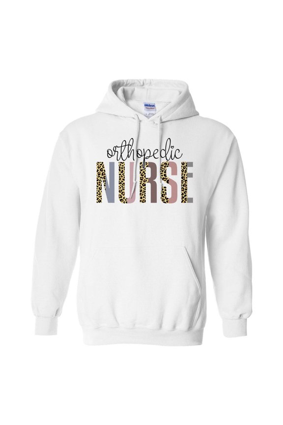 Orthopedic Nurse Leopard Print Hoodie Sweatshirt Unisex 3X-Large White