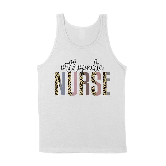 Orthopedic Nurse Leopard Print Tank Top Unisex Large White