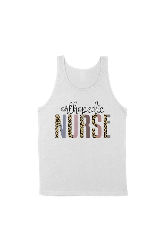 Orthopedic Nurse Leopard Print Tank Top Unisex X-Large White