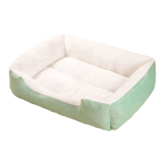 Orthopedic Bed for with Removable Washable Cover — Comfortable Indoor Sleeping Mat for Cats and Dogs and Easy Clean, 50X40CM, Light Green2