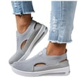 thumbnail image 1 of Orthopedic Platform Sneakers for Women Hollow out Woven Breathable Mesh Non Slip Tennis Shoes Work Arch Support Nursing Cushion Footwear Gray Size 9, 1 of 5