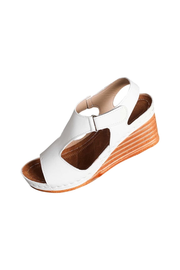 Orthopedic Platform Wedge Sandals for Women Summer Dressy,Open Toe Slip On Espadrilles Casual Boho Flat Ankle Strap Sandals with Arch Support Comfortable Beach Shoes