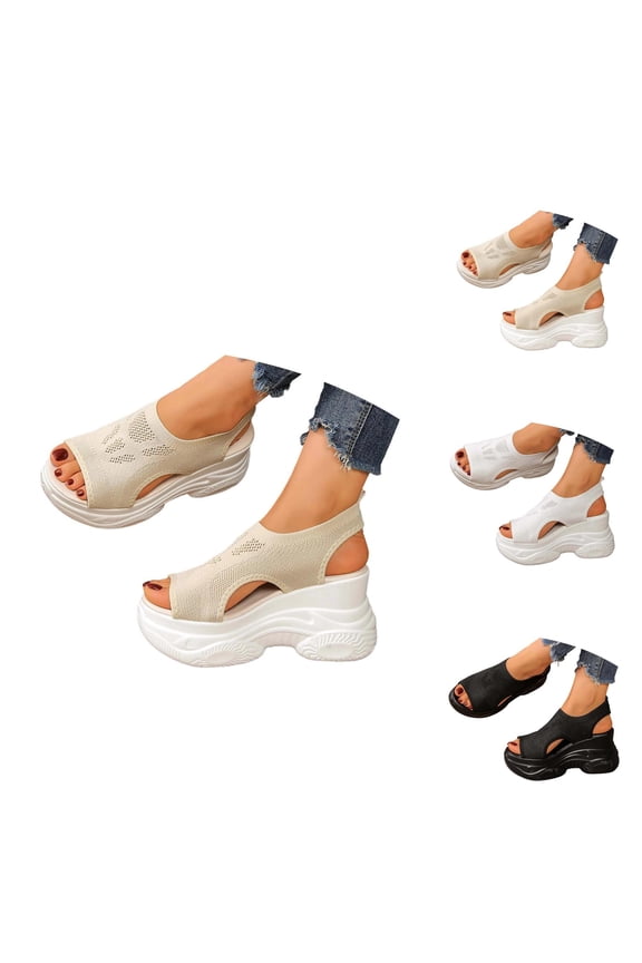 Orthopedic Platform Wedge Sandals for Women Arch Support Breathable Mesh Slingback Comfortable Walking Shoes