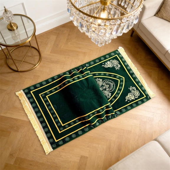 Orthopedic Prayer Mat with Memory Foam Knee Support – Extra Thick Padded Prayer Rug, Extra Soft Kneeling Cushion for Men & Women, Non-Slip Velvet Mat for Eid, Daily Prayer (Q)