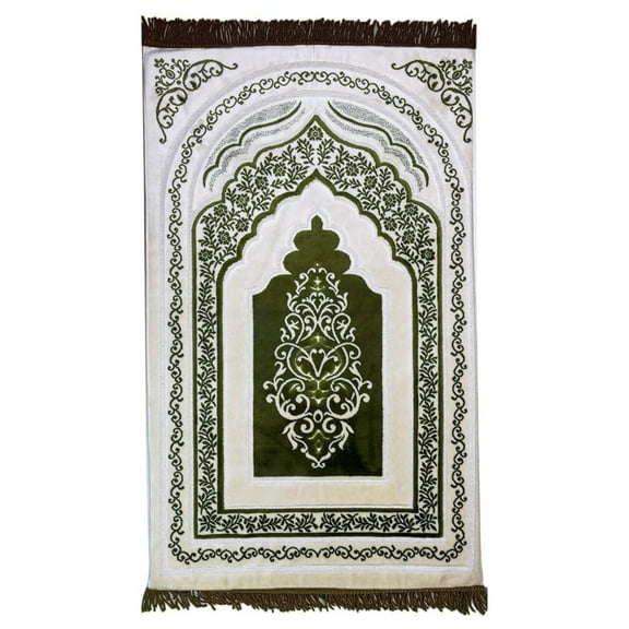 Orthopedic Prayer Rug | Padded Foam Cushion Janamaz Sajjada | One Inch Thick Soft Islamic Namaz Sajadah Carpet (Olive)