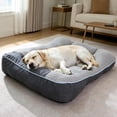 thumbnail image 1 of BOFNL Orthopedic Dog Beds with Pillow for Large Dogs, Thick Soft Pet Mattress, Washable & Non-Slip Bottom, up to 70 lbs, 39"x30"x8", Gray, 1 of 10
