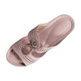 thumbnail image 1 of Orthopedic Rhinestones Heel Sandals, Women's Platform Chunky Heels Sandals, Summer Open Toe Slip on Wedge Dressy Slipper, 1 of 8