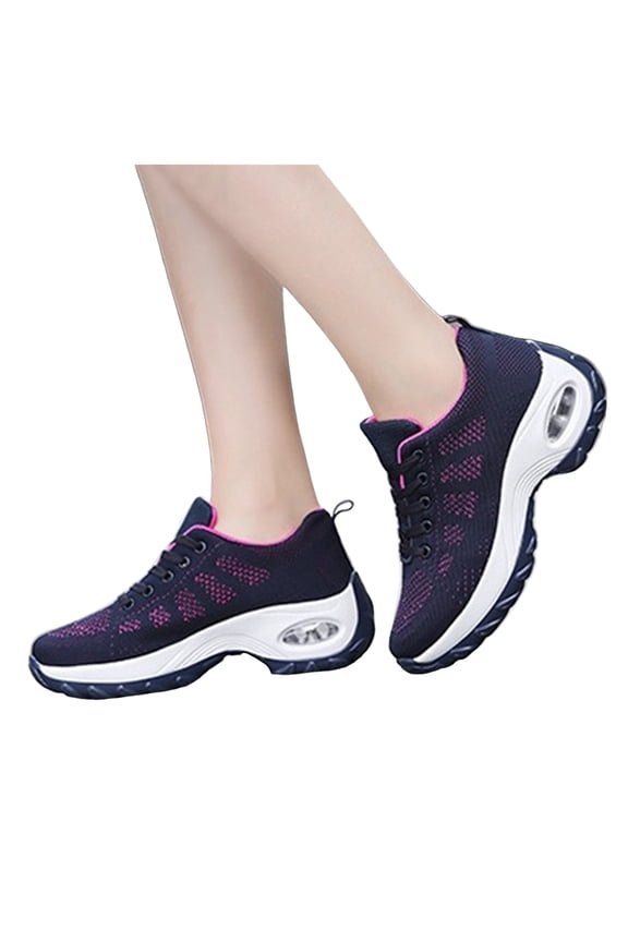 Orthopedic Running Shoes for Women Comfortable Knitted Air Cushion Arch Support Walking Work Fashion Sneakers