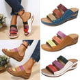 thumbnail image 1 of Orthopedic Sandal for Women Dressy Summer Sandals with Arch Support Casual Open Toe Wedge Platform Sandals Vintage Anti-Slip Walking Breathable Slipper, 1 of 5