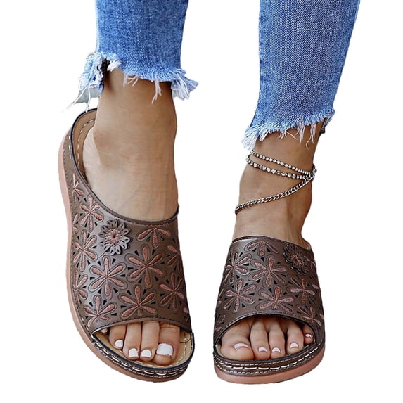 Orthopedic Sandal for Women Dressy Summer Sandals with Arch Support Casual Open Toe Wedge Platform Sandals Roman Vintage Anti-Slip Breathable Slipper