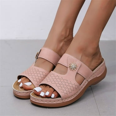 Orthopedic Sandals Clearance Sale! Ohufall Summer Orthotic Sandals for Women 2023, Women Comfortable Walking Sandals with Arch Support, Plantar Fasciitis Sandals for Flat Feet Relieve