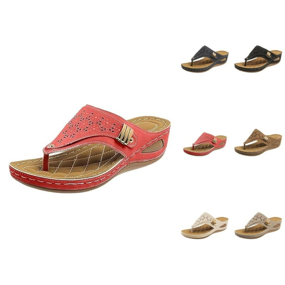 Orthopedic Sandals For Women Arch Support Wedge Flip Flops Summer Comfortable Dressy Casual Beach Slippers