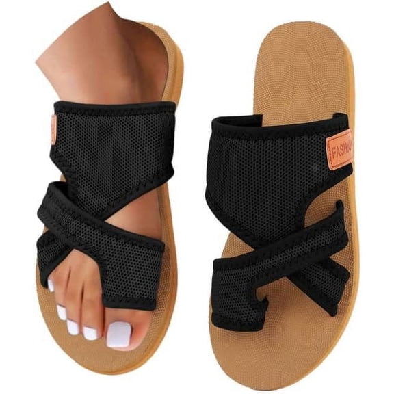 Orthopedic Sandals for Women, 2025 Summer Open Toe Sandals Shoes Women Summer Dressy Comfortable Walking Sandals Arch Support Wedge Non Slip Flip Flops