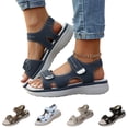 thumbnail image 1 of Orthopedic Sandals for Women 2026 Flat Wedge Sandals with Arch Support Open Toe Adjustable Ankle Strap Comfortable Wide Width Walking Shoes Casual Summer Wide Low Heel Shoes, 37, 1 of 8