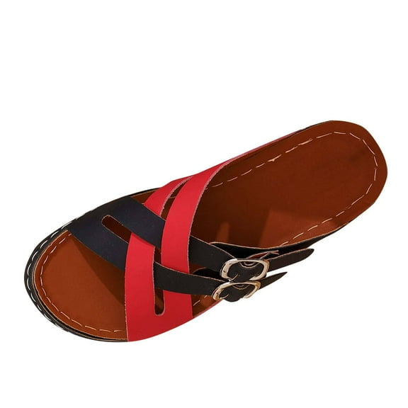 Orthopedic Sandals for Women with Arch Support Comfortable Wedge Summer Dressy Shoes Adjustable Buckle Straps Casual Lightweight Beach Vacation Walking Sandals