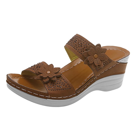 Orthopedic Sandals for Women Arch Support Sandals for Women Dressy Summer Orthotic Sandals Comfortable Flip Flops Wedge Walking Slippers Breathable Anti-Slip Beach Travel Flip Flops
