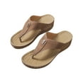 thumbnail image 1 of Orthopedic Sandals Women Arch Support Slip On Slippers Breathable Thong Flip Flops Anti-Slip Wedge Walking Shoes, 1 of 5