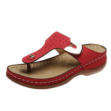 Orthopedic Sandals Women Arch Support Slip On Slippers Breathable Travel Shoes Anti-Slip Comfortable Walking Flip Flops