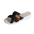 thumbnail image 1 of Orthopedic Sandals for Women, Fashionable Casual Summer Open Toe Soft Soled Thick Soled Flat Heeled Slippers Cushion Slip on Beach Outdoor Comfortable Breathable Mesh Slide Sandals, 1 of 9