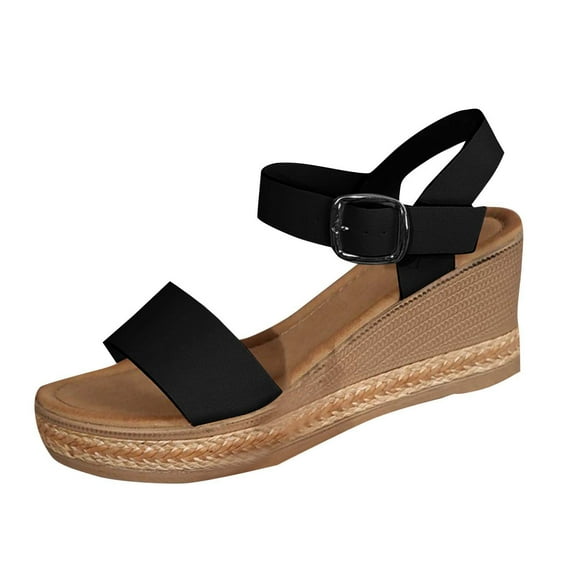 Orthopedic Sandals for Women,Women Walking Slippers with Arch Support Wedge Sandals Summer Dressy Open Toe Ankle Strap Platform Beach Casual Slip on Sandals Beach Dress Comfortable