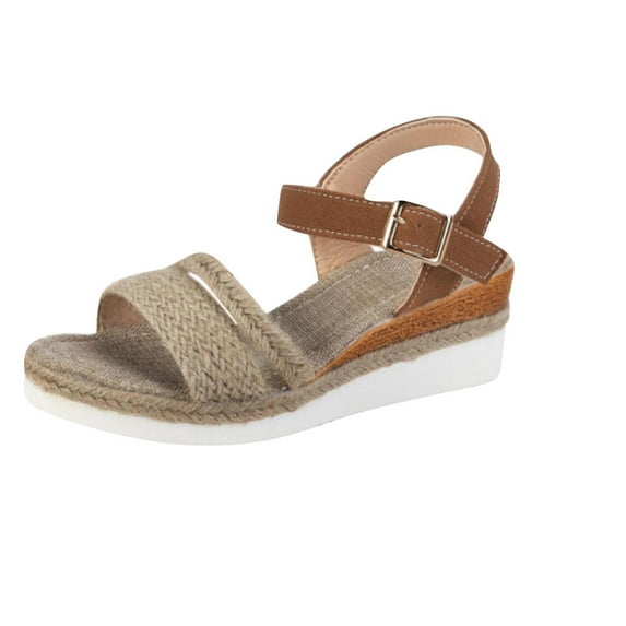 Orthopedic Sandals for Women,Women Walking Slippers with Arch Support Wedge Sandals Summer Dressy Open Toe Ankle Strap Platform Beach Casual Slip on Sandals Beach Dress Comfortable