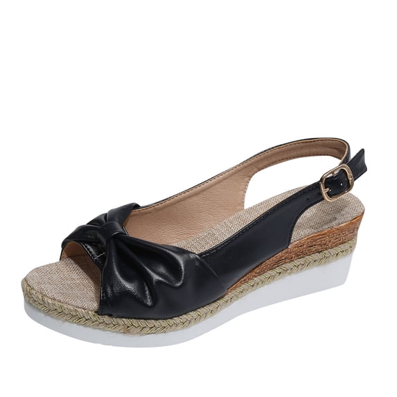 Orthopedic Sandals For Women,Womens' Adjustable Ankle Strap Mid-heel Dressy Summer Wedges Heels Open Toe Platform Casual Comfortable Walking Beach Vacation Shoes