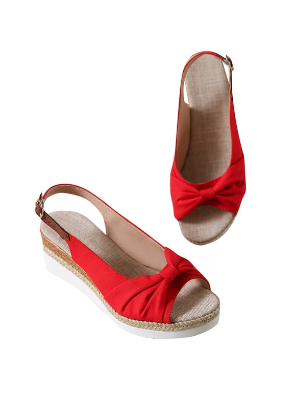 Orthopedic Sandals For Women,Womens' Adjustable Ankle Strap Mid-heel Dressy Summer Wedges Heels Open Toe Platform Casual Comfortable Walking Beach Vacation Shoes