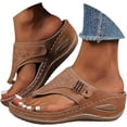 thumbnail image 1 of Orthopedic Sandals for Women - 2025 Arch Support Wedge Flip Flops Summer Comfortable Elegant Casual Beach Slippers, 1 of 4