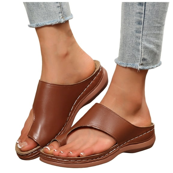 Orthopedic Sandals for Women 2025 Comfortable Arch Support Walking Flip Flops Arch Support Dress Slides