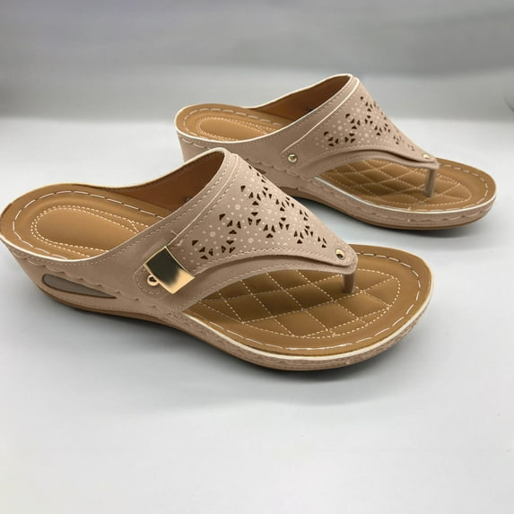 Orthopedic Sandals for Women 2025 Wide Width Wedge Flip Flops, Arch Support for Beach Resort