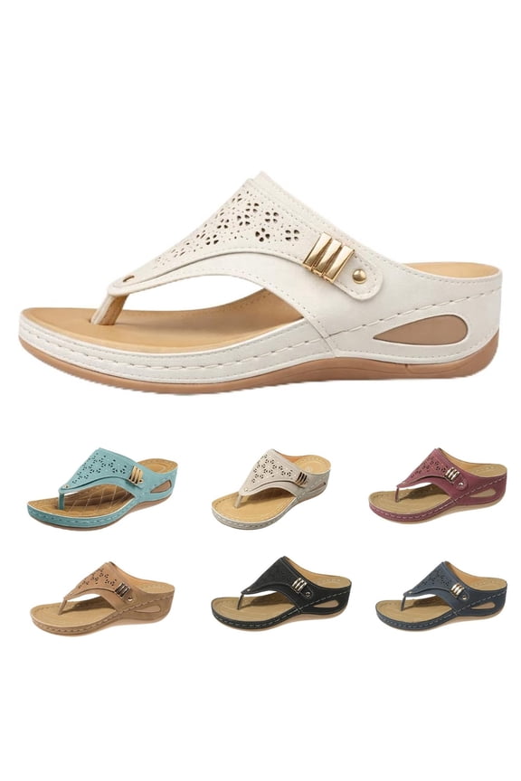 Orthopedic Sandals for Women, 2026 Summer Comfortable Dressy Casual Beach Sandal Slippers Ladies Arch Support Wedge Flip Flops Slides