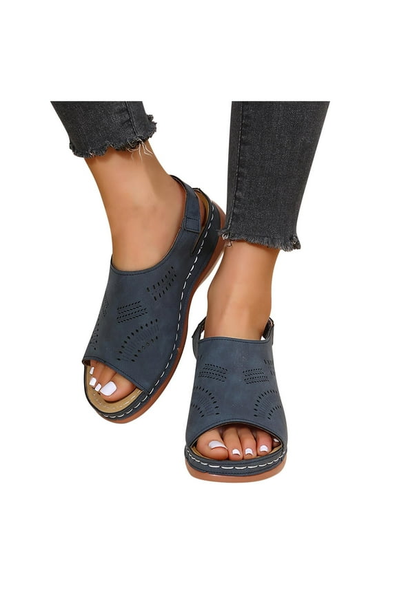 Orthopedic Sandals for Women Arch Support Ankle Strap Leather Sandal Comfort Bunion Corrector Outdoor Athtletic Closed Toe/Open Toe