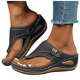 thumbnail image 1 of Pandaie Orthopedic Sandals for Women 2026 Arch Support Wedge Platform Flip Flops Comfortable Dressy Summer Beach Slip on Slides Blue 7, 1 of 8