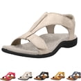 thumbnail image 1 of Orthopedic Sandals for Women Comfortable Beach Orthotic Sandals with Arch Support,Beige,36, 1 of 4