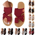 thumbnail image 1 of Orthopedic Sandals for Women Hollow Mesh Slide Shoes with Arch Support Comfortable Beach Flats Toe Ring Slippers, 41, 1 of 5