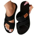 thumbnail image 1 of Sandals for Women Hollow Mesh Slide Shoes with Arch Support Comfortable Beach Flats Toe Ring Slippers, 1 of 8
