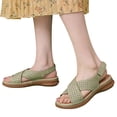 thumbnail image 1 of Orthopedic Sandals for Women OPen Toe Rhinestone Strap Breathable Arch Support Footbed Slingback Platform Walking Shoes Green Size 7.5, 1 of 7