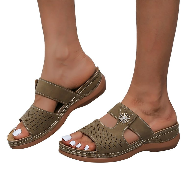 Orthopedic Sandals for Women Open Toe Walking Slippers with Arch