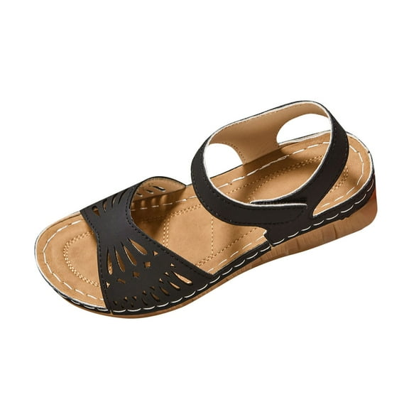 Orthopedic Sandals for Women,Sandals for Women Dressy Summer Open Toe Breathable Sandals with Arch Support Shoes Black Women Sandal